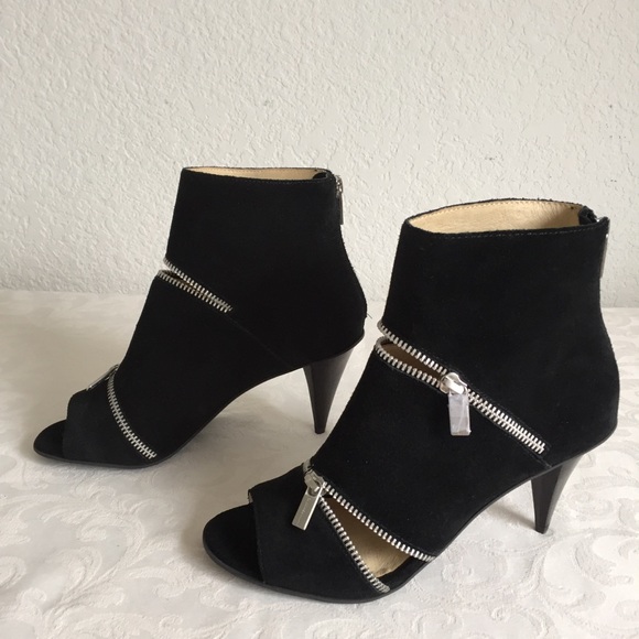 Michael Kors suede peep toe zip ankle boots - Picture 3 of 8